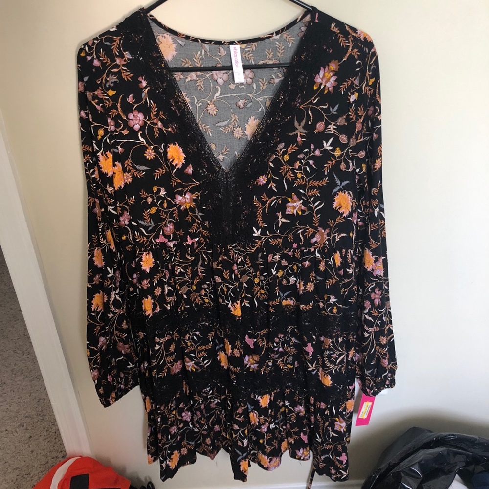Black flower dress